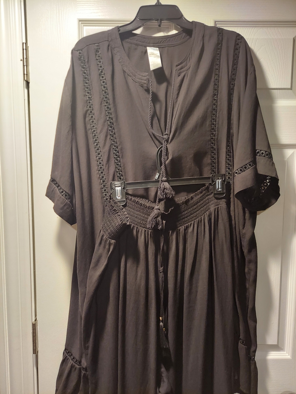 Time and Tru Black Wide-Leg 2 PC, with Boho Tie Front